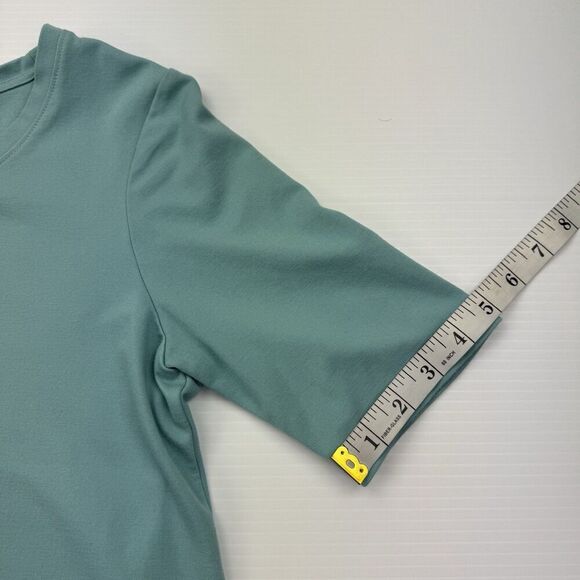 Chico's Blue Short Sleeve Shirt Top Size 0 Small Buttons - Picture 8 of 8